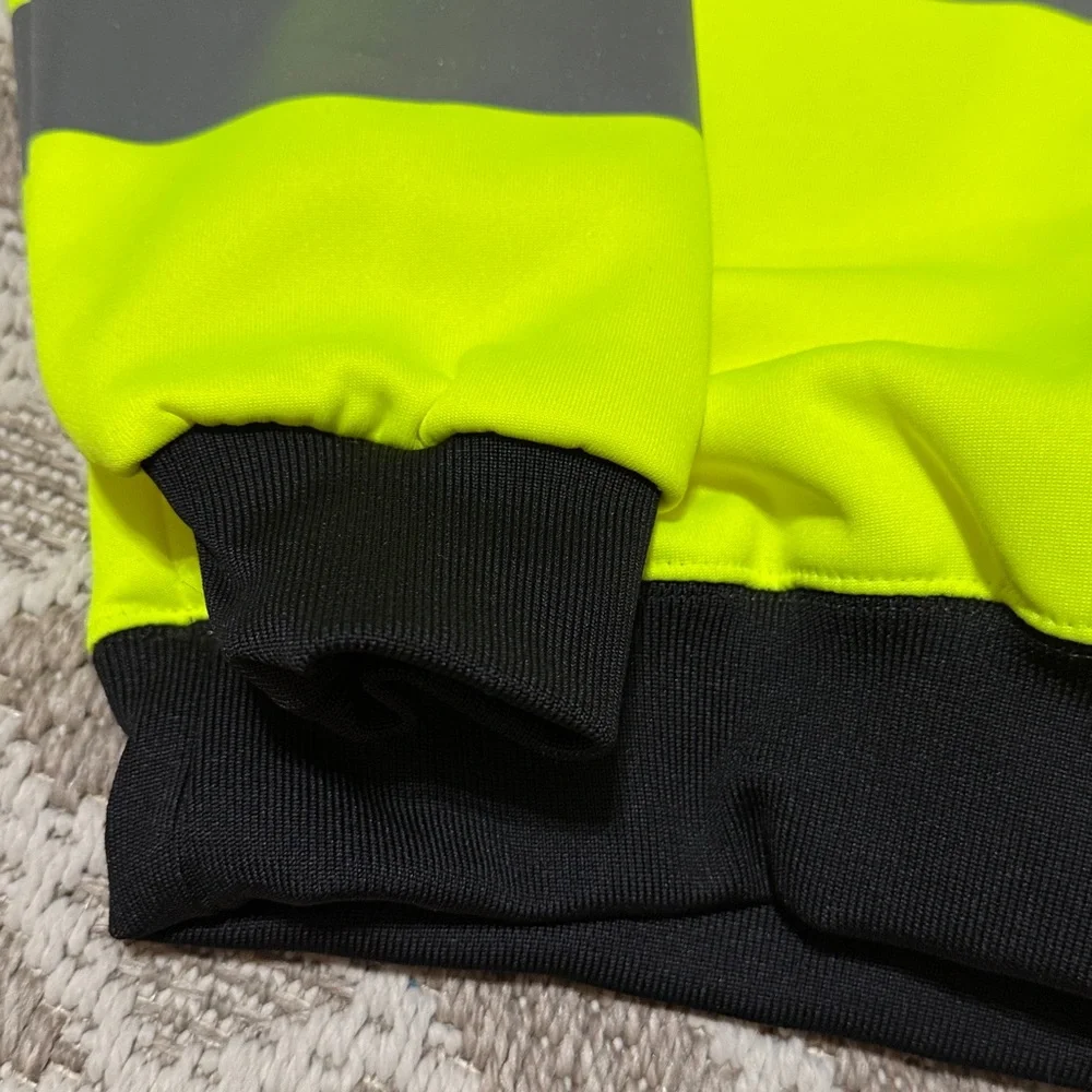 High-Visibility Yellow and Gray Men's Crewneck Sweatshirt. Medium